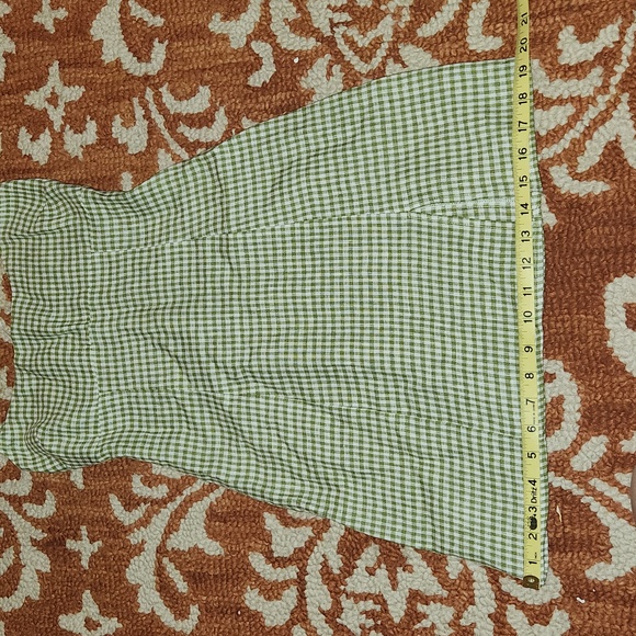 Reformation Isha Linen Dress avocado check/Gingham size 0 - Picture 6 of 15